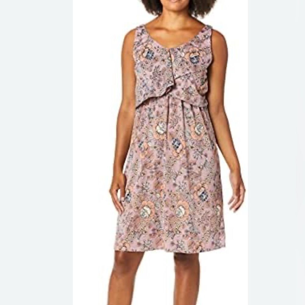 Everly Grey Pink Floral Sleeveless Ruffle Dress